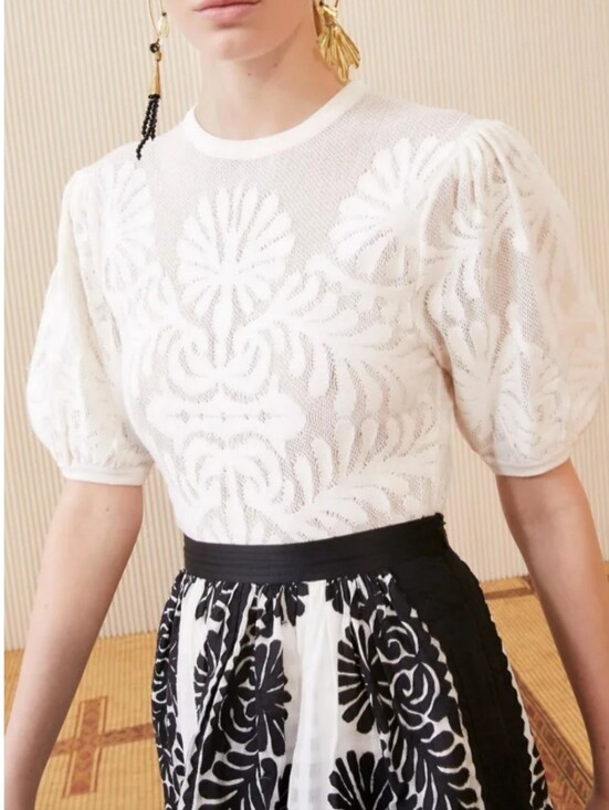 Ulla Johnson Tops - ULLA JOHNSON CARINA MESH FLORAL TOP